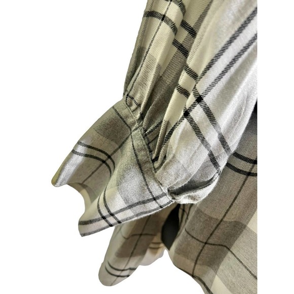 FRYE & Co. Pocono Gray Plaid Flannel Button Down Shirt Women's Size 2X NWT - Picture 4 of 11